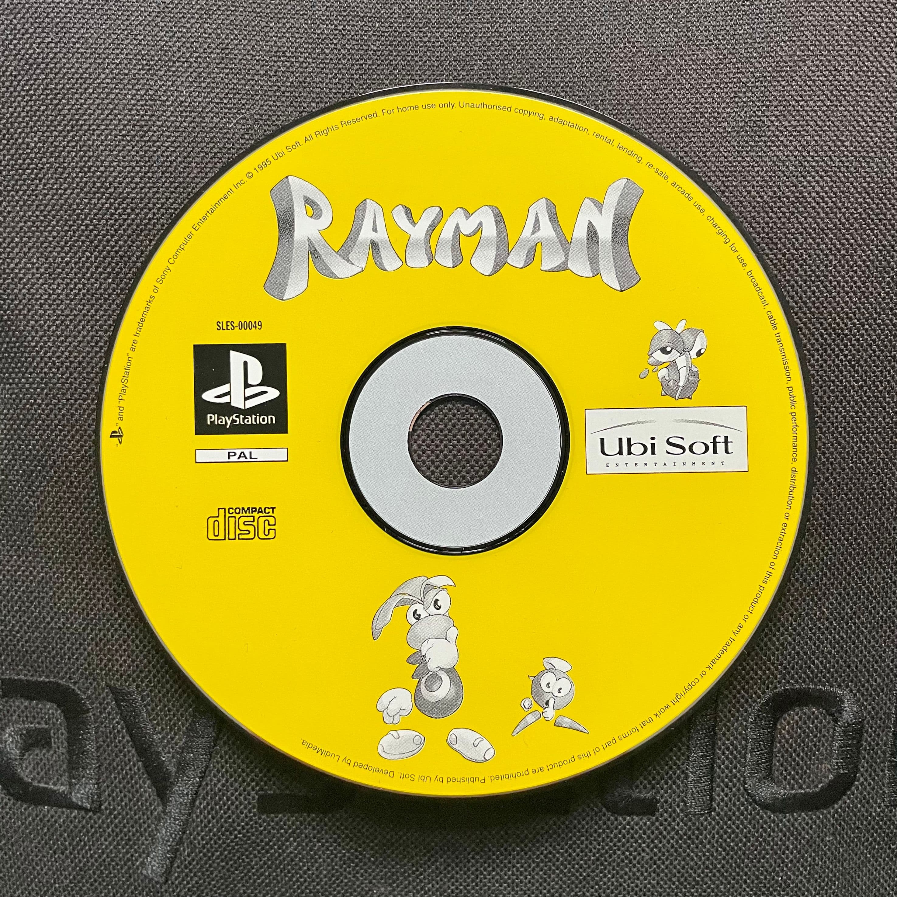 Rayman til PlayStation 1, PAL-version, i sin CD-æske