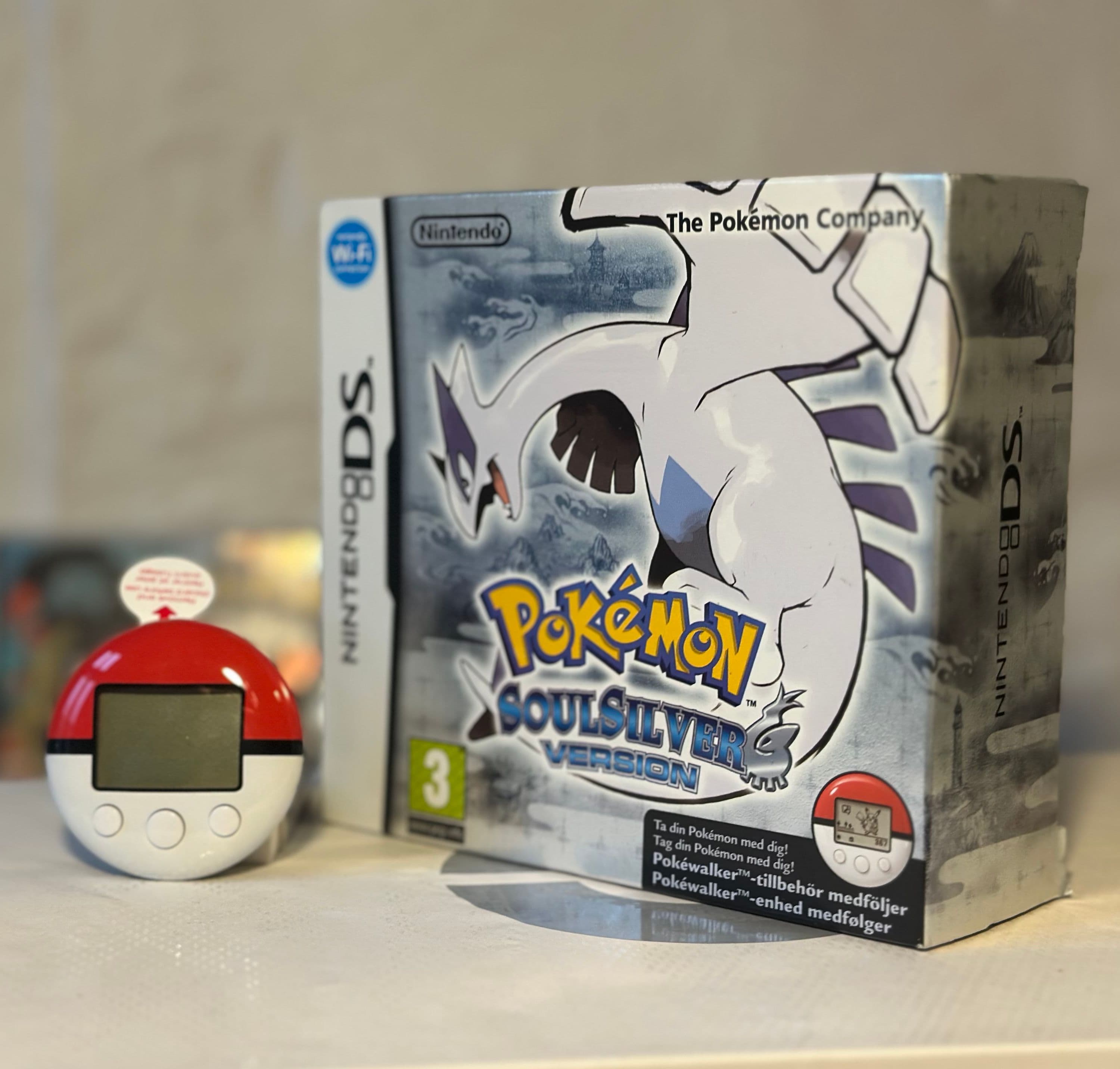 Pokémon SoulSilver stor boks til Nintendo DS, komplet med ubrugt Pokéwalker